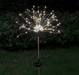 VOLTRONIC Napelemes földbe szúrható tüzijáték világítás 90/120/150 LED vízálló karácsonyi dekoráció szolár csillagszóró fény