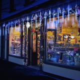 VOLTRONIC Napelemes meteor fényfüzér 50 cm LED hideg fehér kültéri világítás vízálló karácsonyi dekoráció napelemes meteorzápor fény