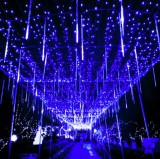 VOLTRONIC Napelemes meteor fényfüzér 50 cm LED kék kültéri világítás vízálló karácsonyi dekoráció napelemes meteorzápor fény
