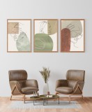 Vonalas absztrakt falikép lakásdekoráció 3-as szett