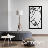 Vonalas női akt falikép fából