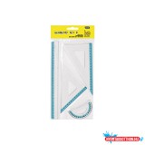 Vonalzó készlet 4 darabos, Educa közepes, felakaszható tasakban