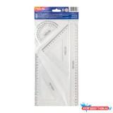 Vonalzó készlet, 4 db-os, 30 cm-es vonalzóval, Nebulo