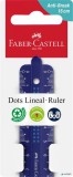 Vonalzó, műanyag, törhetetlen, 15 cm, FABER-CASTELL 'Pöttyös', vegyes színek