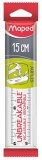 Vonalzó, műanyag, törhetetlen, 15 cm, MAPED Study Unbreakable, átlátszó (IMA245320)
