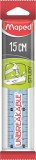 Vonalzó, műanyag, törhetetlen, 15 cm, MAPED Study Unbreakable, vegyes színek (IMA245310)
