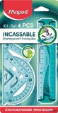 Vonalzókészlet, kicsi, műanyag, hajlítható, 4 darabos, MAPED 'Flex'