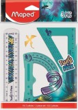Vonalzókészlet, kicsi, műanyag, törhetetlen, 3 db-os, Maped Dragon sárkány