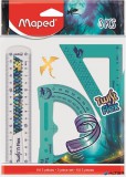 Vonalzókészlet, műanyag, törhetetlen, 3 darabos, MAPED „Dragon sárkány”