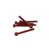 Vparts Imbuszfejű eloxált alumínium csavar szett - 6db, M5x20, optikai tuningra, piros