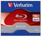 Verbatim kétrétegű, újraírható, 50GB, 2x, normál tok, BD-RE BluRay lemez