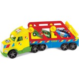 Wader: Autószállító kamion 2 darab kisautóval - 79 cm