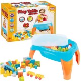 Wader: Multifunkcionális játszóasztal 42 db építőkockával - pasztell