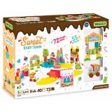 Wader: Sweet Baby Town építőkocka szett matricákkal - 55 db-os