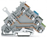 WAGO 280-573 4 vezetékes érzékelő sorkapocs;Színes vezeték, bemenettel;2,5 mm²;szürke