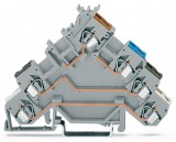 WAGO 280-580 4 vezetékes érzékelő sorkapocs;Színes vezeték, bemenettel;2,5 mm²;szürke