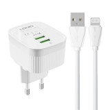 Wall charger LDNIO A201 2USB + Lightning cable