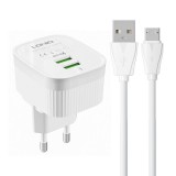 Wall charger LDNIO A201 2USB + MicroUSB cable
