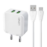 Wall charger LDNIO A2201 2USB + MicroUSB cable