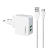 Wall charger LDNIO A2203 2USB + USB-C cable
