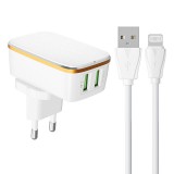 Wall charger LDNIO A2204 2USB + Lightning cable