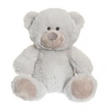 Wally Mackó, szürke kicsi 26 cm plüss, piros masnis (Fresh Kid 3328)