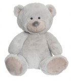 Wally Mackó, szürke közepes 38 cm plüss, piros masnis (Fresh Kid 3329)
