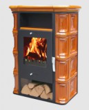 Warnex Bonn kerámia csempés kandalló, aranybarna (DOM-KAND-005)