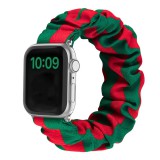 watchmyband Angolzöld-bársonyvörös Scrunchie szövet szíj