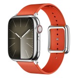 watchmyband Tűzpiros modern csatos  bőr szíj