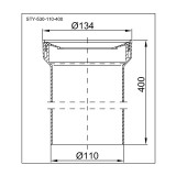 WC bekötő Ø110 mm-es, hosszú egyenes 400 mm STY-530-110-400