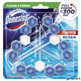 WC frissítő blokk, 3 db-os, DOMESTOS "Power 5", óceán