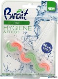 . WC tisztító blokk, 2 fázisú, 45 g, "Brait Hygiene and fresh", fenyő