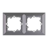 WEBBA Kapcsoló és aljzat keret,dupla, Perla, fém antracit