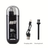 WEEME férfi USB-ről működő fül- és orrszőrnyíró LCD kijelzővel, újratölthető akkumulátorral Fekete
