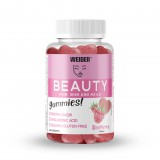 Weider Beauty Gummies szépség gumivitamin (40 db) - málna ízesítéssel, Q10-el, hialuronsavval, kollagénnel és C-vitaminnal