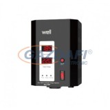 WELL AVR-SRVSPRY500BK Automatikus feszültségszabályzó fali szervo motorral, 500VA, fekete