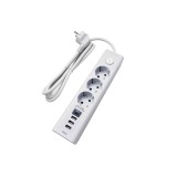 WELL Hálózati elosztó 3-as, 3x USB-A, 1x USB-C, 3m, fehér (EXTS-3S3M-USBC4-WL )