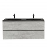 Wellis Mallorca 120 matt fekete quartz sand dupla mosdó