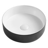 Wellis Rose matt fekete-fehér pultra építhető porcelán mosdó