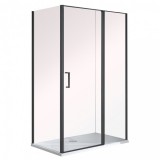 Wellis Triton Black egy nyílóajtós szögletes zuhanykabin, Nano bevonattal 120x80x190 cm