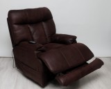 Wellness fekvőfotel motoros deréktámasszal és fejtámlával csokoládébarna textilbőr kárpittal raktárról - Anders