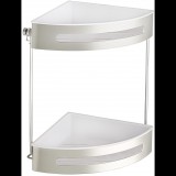 WENKO Premium Plus Kétszintes sarokpolc, fúrásmentes, fémesen fényes (z22782100)