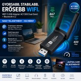 werk group USB WiFi adapter 1300Mbps dual band 2.4GHz/5GHz (06195)