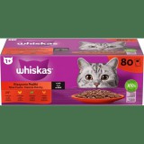 Whiskas klasszikus tasakos macskaeledel válogatás, szószos, 4 ízben (3 karton = 240 alutasak) 20.4kg