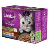 Whiskas Pure Delight alutasakos macskaeledel válogatás 12 x 85 g
