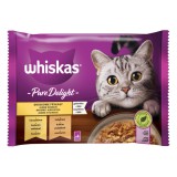 Whiskas Pure Delight alutasakos macskaeledel válogatás - csirke, pulyka 4 x 85 g
