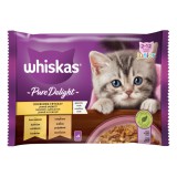 Whiskas Pure Delight Junior alutasakos macskaeledel válogatás - csirke, pulyka 4 x 85 g