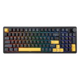 White Shark Excalibur L mechanikus gaming billentyűzet, RGB, tri-mode csatlakozás, US kiosztás, fekete