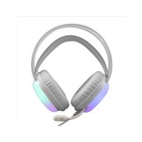 Whiteshark WHITE SHARK PEACOCK-W, GH-2444W, gamer fejhallgató, RGB, fehér, (3.5 Jack+USB)